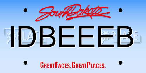 IDBEEEB South Dakota License Plate