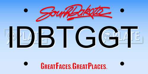 IDBTGGT South Dakota License Plate