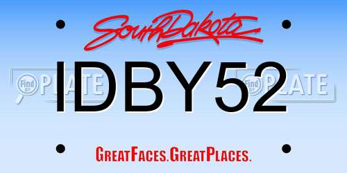 IDBY52 South Dakota License Plate