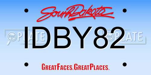IDBY82 South Dakota License Plate