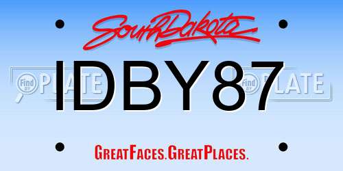 IDBY87 South Dakota License Plate