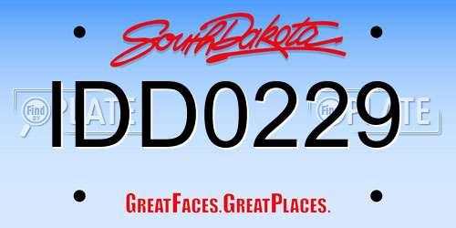 IDD0229 South Dakota License Plate