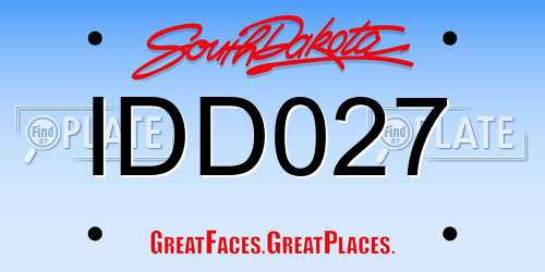 IDD027 South Dakota License Plate
