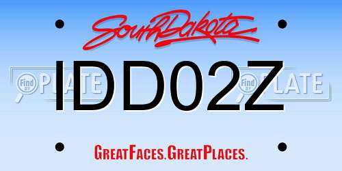 IDD02Z South Dakota License Plate
