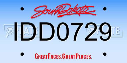 IDD0729 South Dakota License Plate