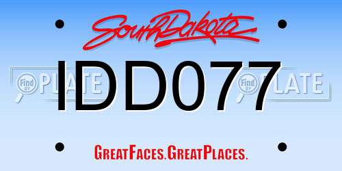 IDD077 South Dakota License Plate