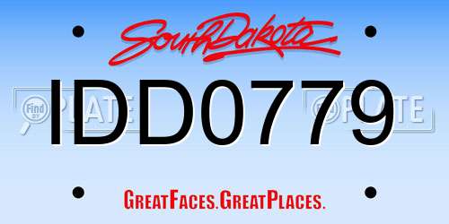 IDD0779 South Dakota License Plate