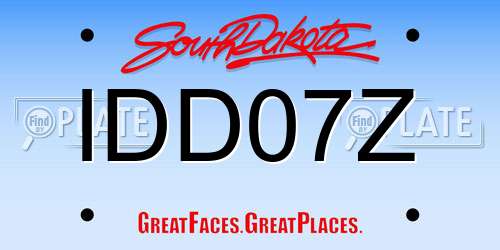 IDD07Z South Dakota License Plate