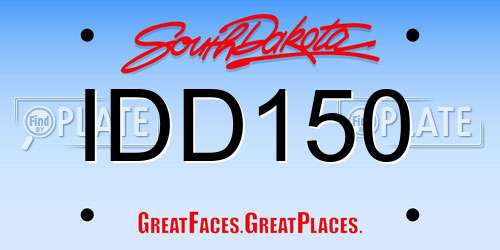 IDD150 South Dakota License Plate