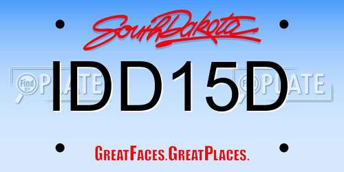 IDD15D South Dakota License Plate