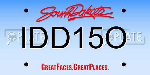 IDD15O South Dakota License Plate