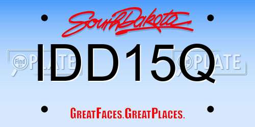 IDD15Q South Dakota License Plate