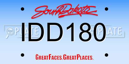 IDD180 South Dakota License Plate