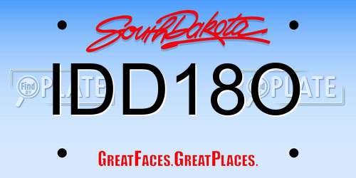 IDD18O South Dakota License Plate
