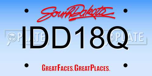 IDD18Q South Dakota License Plate