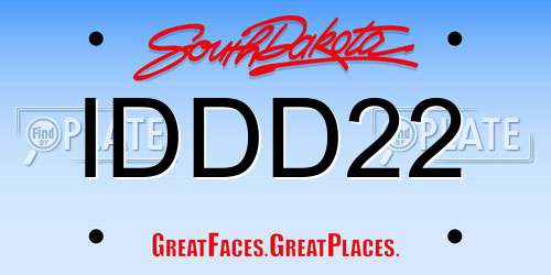 IDDD22 South Dakota License Plate