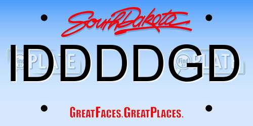 IDDDDGD South Dakota License Plate