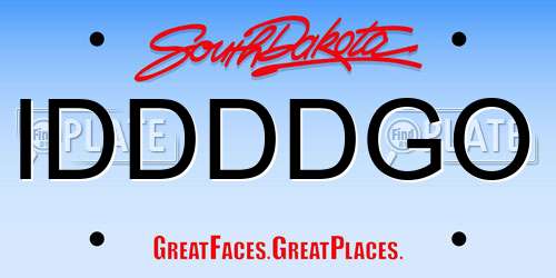 IDDDDGO South Dakota License Plate