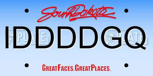 IDDDDGQ South Dakota License Plate