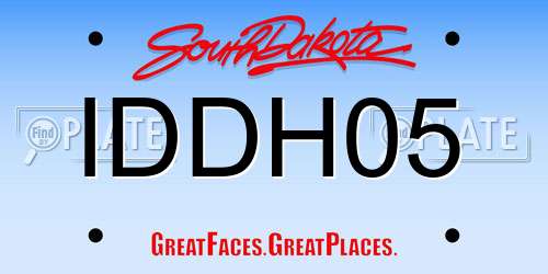 IDDH05 South Dakota License Plate