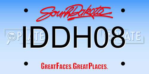 IDDH08 South Dakota License Plate