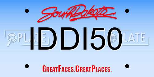 IDDI50 South Dakota License Plate