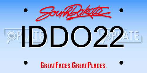 IDDO22 South Dakota License Plate