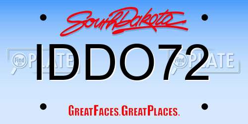 IDDO72 South Dakota License Plate