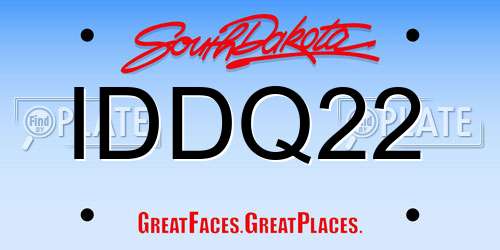 IDDQ22 South Dakota License Plate
