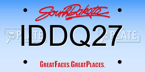 IDDQ27 South Dakota License Plate