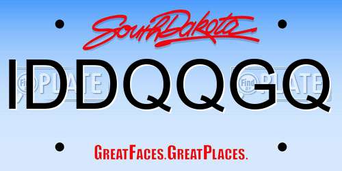 IDDQQGQ South Dakota License Plate