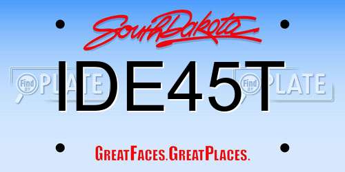 IDE45T South Dakota License Plate