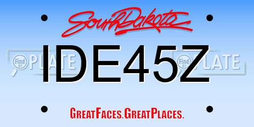 IDE45Z South Dakota License Plate