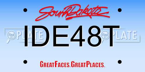 IDE48T South Dakota License Plate