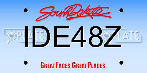 IDE48Z South Dakota License Plate