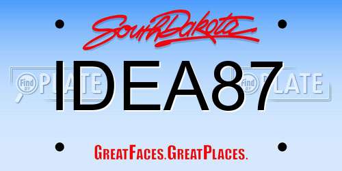 IDEA87 South Dakota License Plate