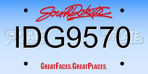 IDG9570 South Dakota License Plate