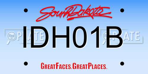 IDH01B South Dakota License Plate