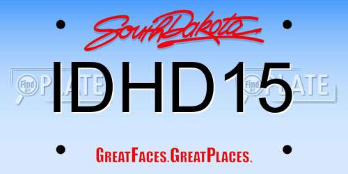 IDHD15 South Dakota License Plate