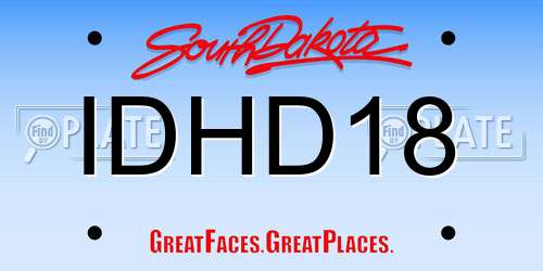 IDHD18 South Dakota License Plate