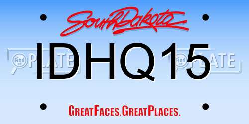IDHQ15 South Dakota License Plate
