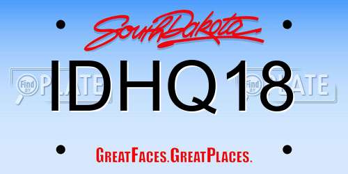 IDHQ18 South Dakota License Plate