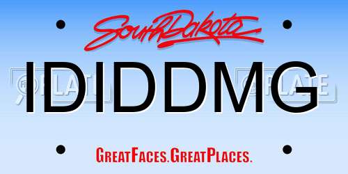 IDIDDMG South Dakota License Plate