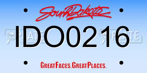 IDO0216 South Dakota License Plate