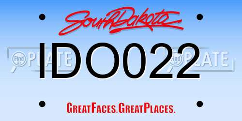 IDO022 South Dakota License Plate