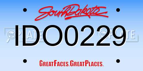IDO0229 South Dakota License Plate