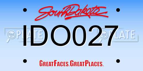 IDO027 South Dakota License Plate
