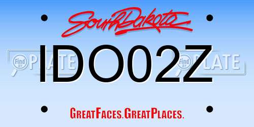 IDO02Z South Dakota License Plate