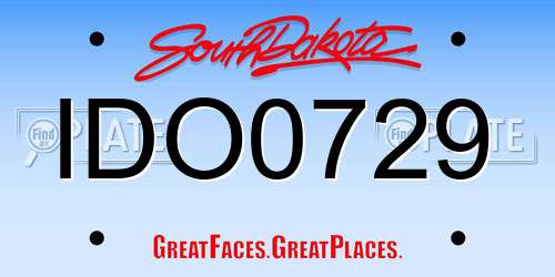 IDO0729 South Dakota License Plate