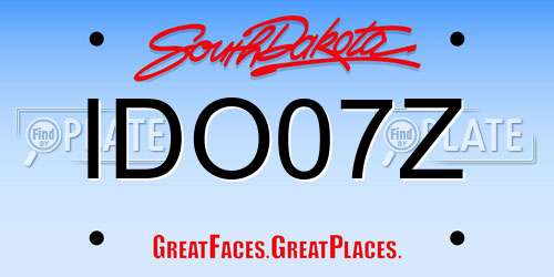 IDO07Z South Dakota License Plate